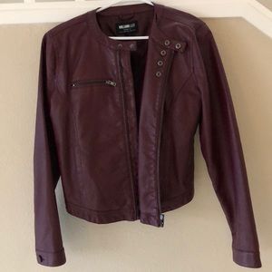 Burgundy WilliamRast Moto Jacket